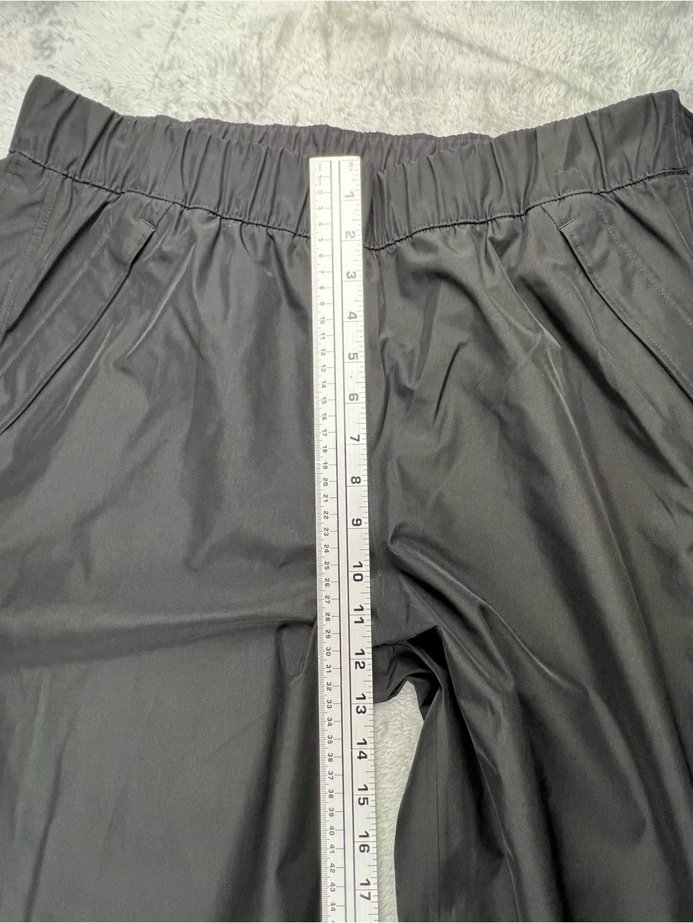 Athleta RainOut Traverse Pant Large Tall Black Zip Leg RAIN PANTS Running Hike